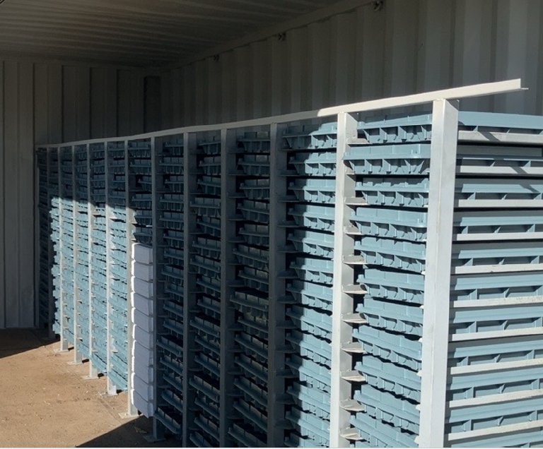 Custom racking installation with CoreTech Core Trays.